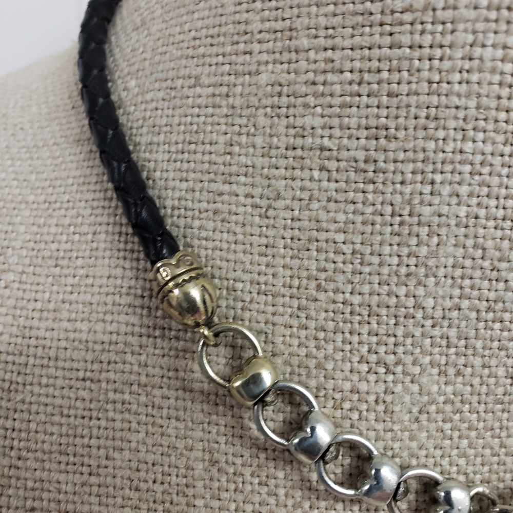 Brighton Black Leather Front Toggle Necklace - image 4